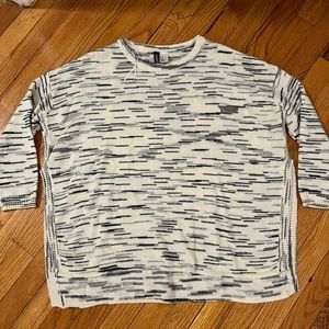 H&M cream, black and gray sweater - size medium